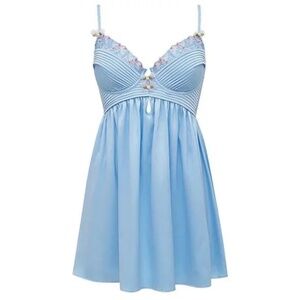 FOR LOVE & LEMONS Blue Bell Bow Mini Slip Dress (XS)